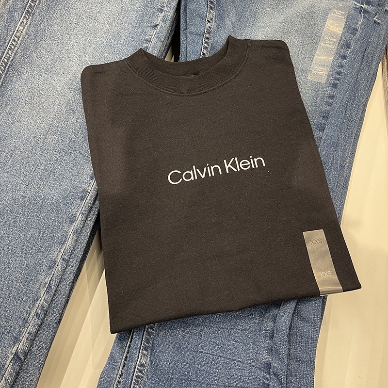 Áo Thun Cotton Cổ Tròn In Chữ Calvin Klein/CK New York Cho Nữ