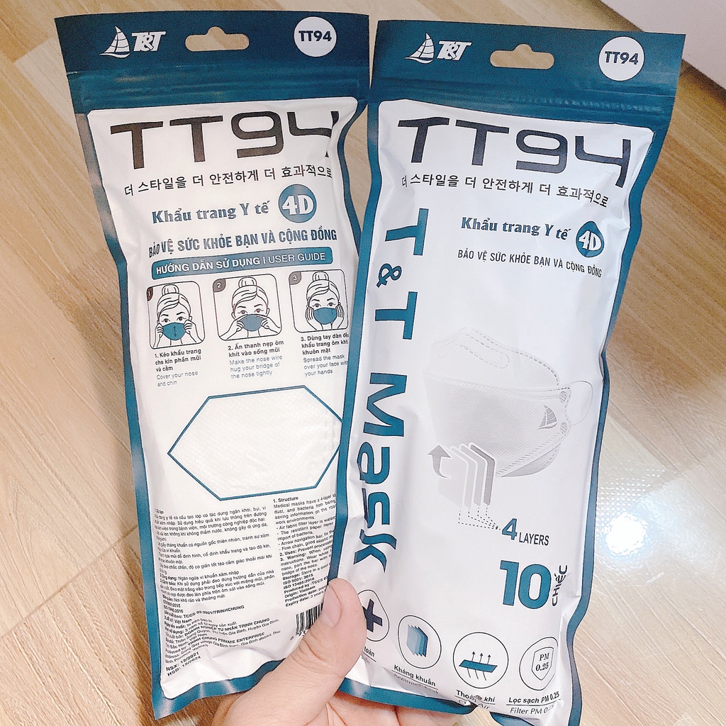 Khẩu Trang  Y Tế 4D TT Mask K94  (Túi 5 Chiếc) (SP001745 ) Shop Phúc Yến