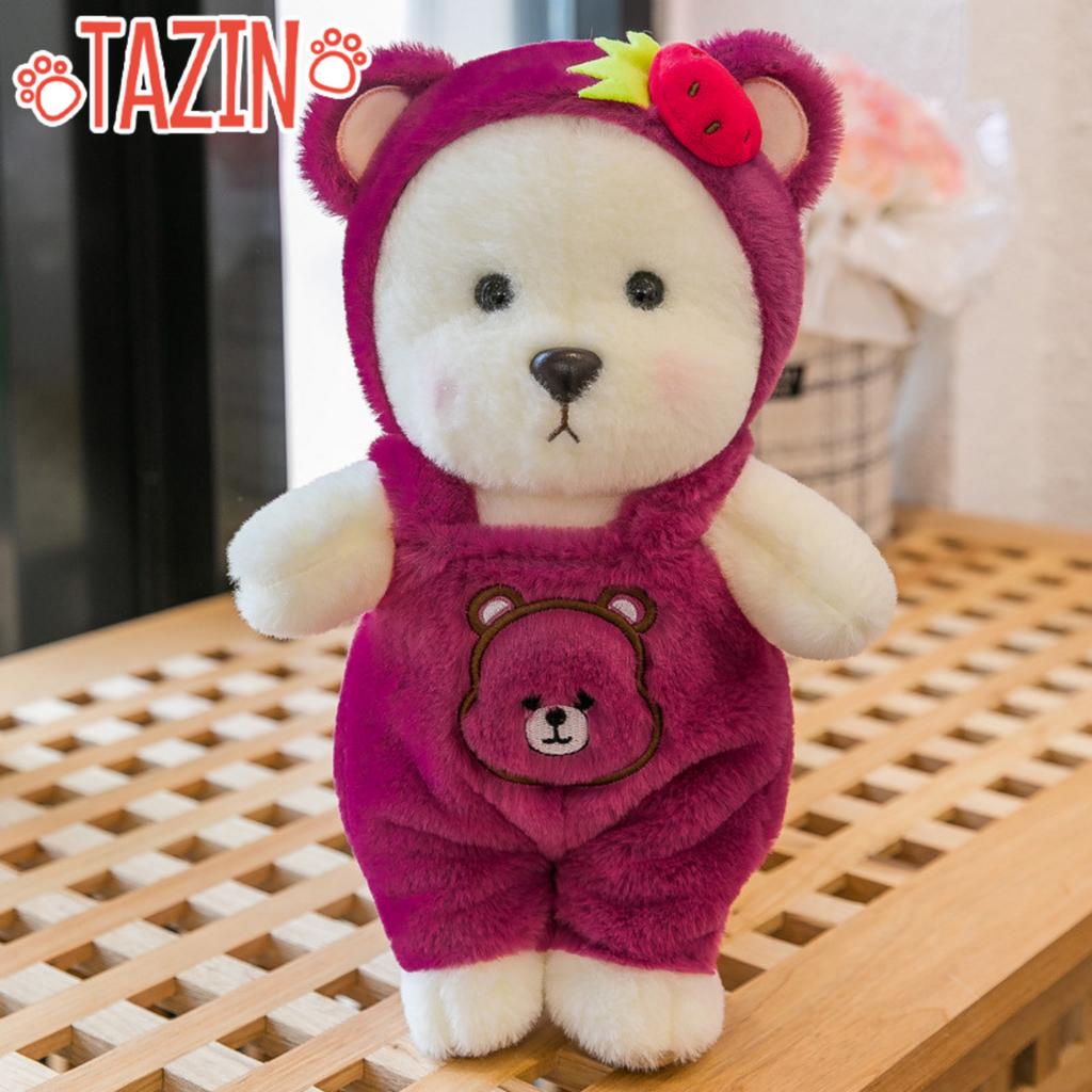 Gấu Bông Lena Teddy Mặc Yếm Hình Mặt Gấu Cute Dễ Thương Tazin