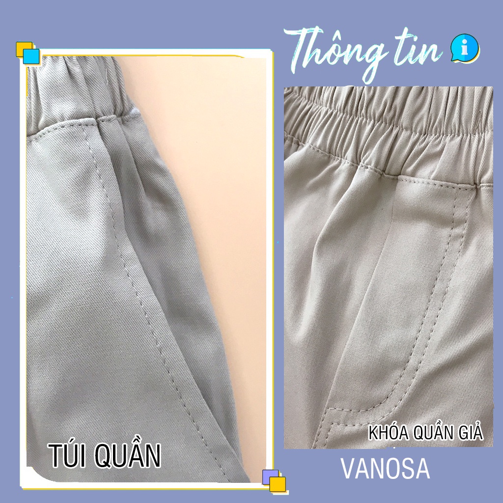 Quần dài kaki chất mềm cạp chun basic trơn kiểu dáng cực đẹp cho bé trai bé gái VANOSA 15-35kg