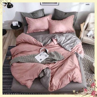 Bộ chăn ga gối Cotton Poly - Hồng Xám Chất Lượng