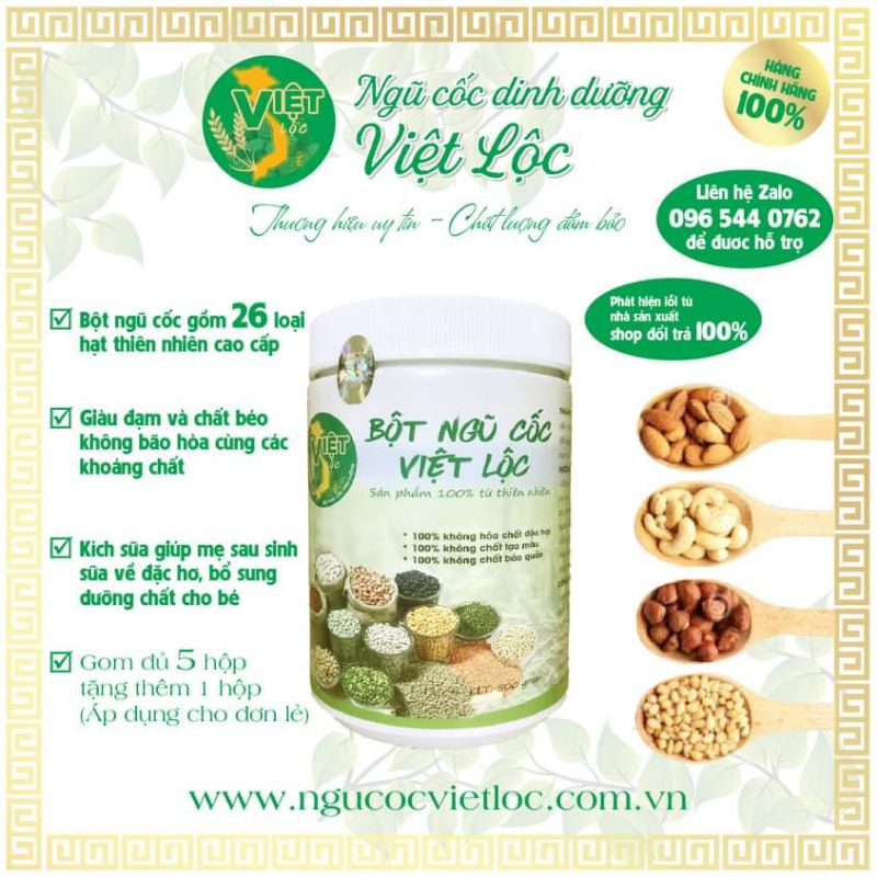 Ngũ Cốc lợi sữa Việt Lộc -sp dành cho bà bầu ,mẹ sau sinh[FEESHIP]