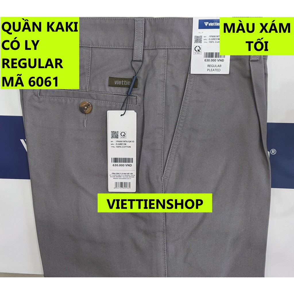 (6061 KKR) QUẦN KAKI VIỆT TIẾN CÓ LY (KO ÔM - REGULAR)