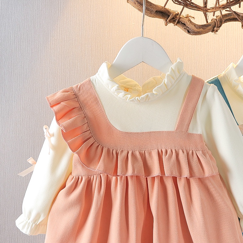 Đầm Dài Tay Thời Trang Hàn Quốc Dành Cho Bé Gái 0-4 Tuổi