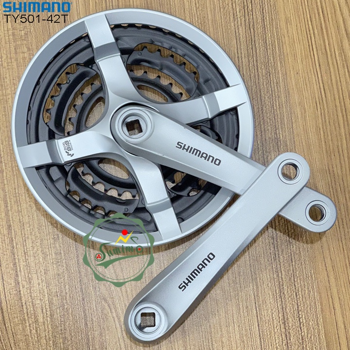 Giò dĩa xe đạp - Đùi dĩa SHIMANO FC-TY501 nhôm 3 tầng 24/34/42T-170 - Chính hãng