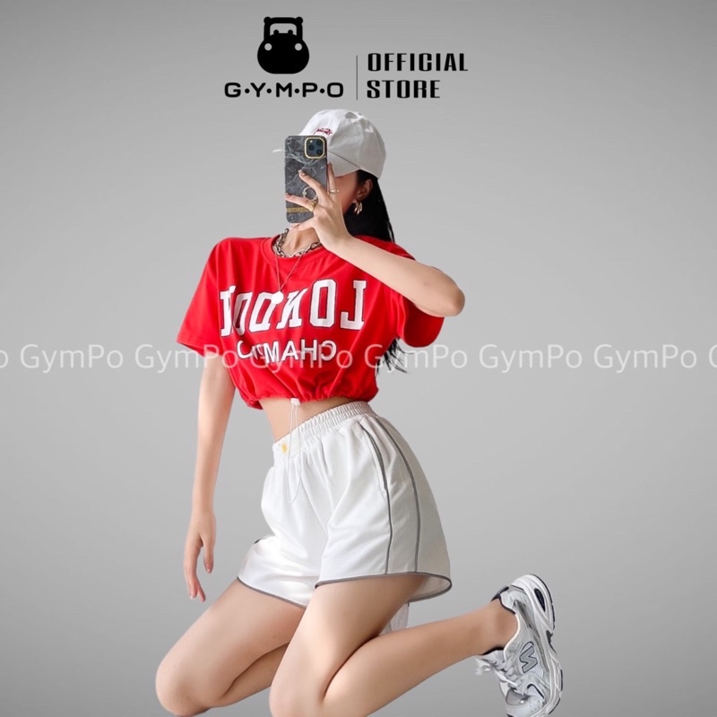 Áo Tập Gym Nữ LONDON  Có Tay Form Rộng Rút Chun