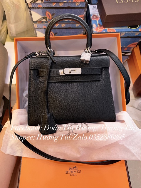 Túi chữ H size 21 dáng cao da trơn tặng kèm khăn lụa(không hộp) | BigBuy360 - bigbuy360.vn