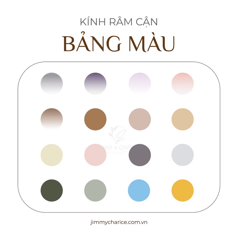 Tròng kính cận râm các màu Jimmy & Charice