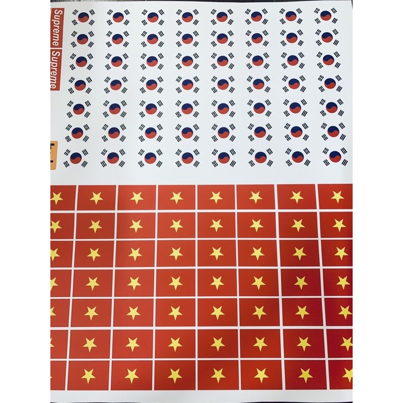Decal Logo Sticker Patch in áo ủi trực tiếp lên vải hình lá cờ Việt Hàn