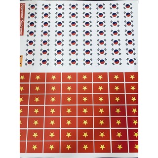 Decal Logo Sticker Patch in áo ủi trực tiếp lên vải hình lá cờ Việt Hàn