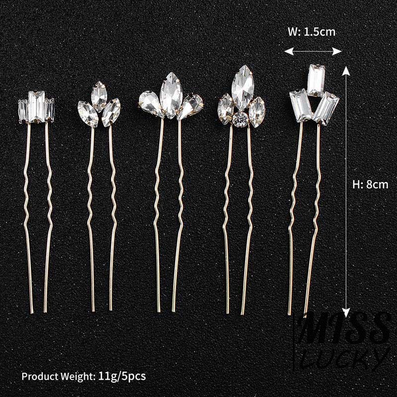 VN Set 5 Kẹp Tóc Hình Giọt Nước Đơn Giản Thời Trang Cho Nữ