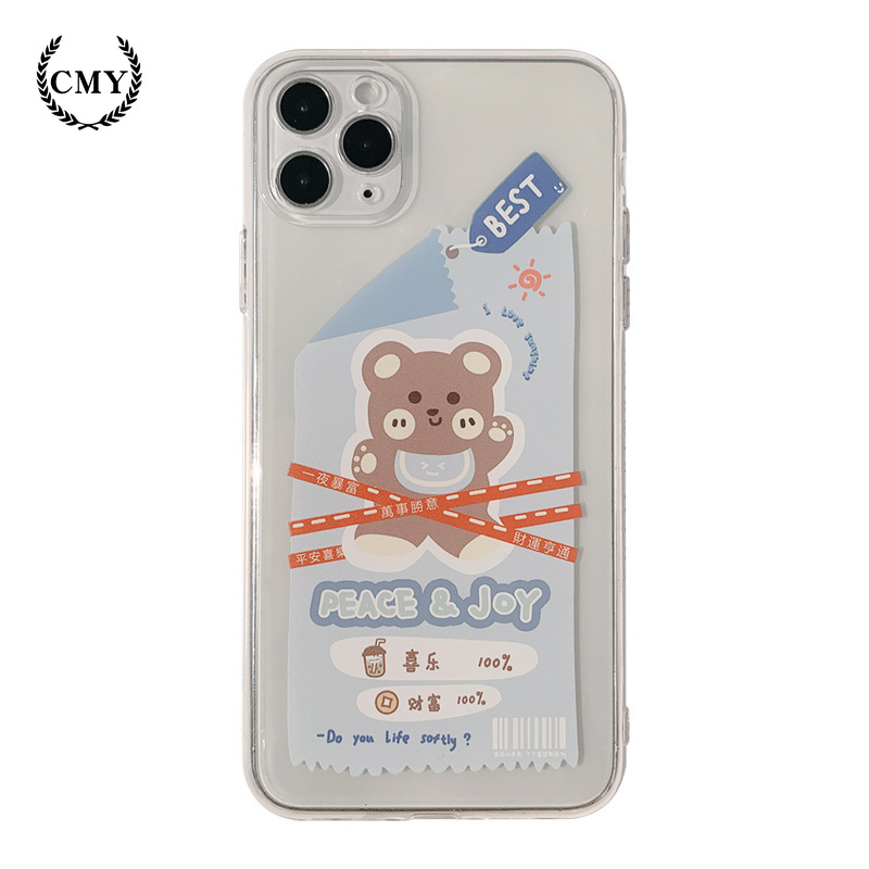 Ốp điện thoại silicon in hình gấu iPhone11/11Pro 11pro Max X XR XS XS MAX 7 8 plus SE | BigBuy360 - bigbuy360.vn
