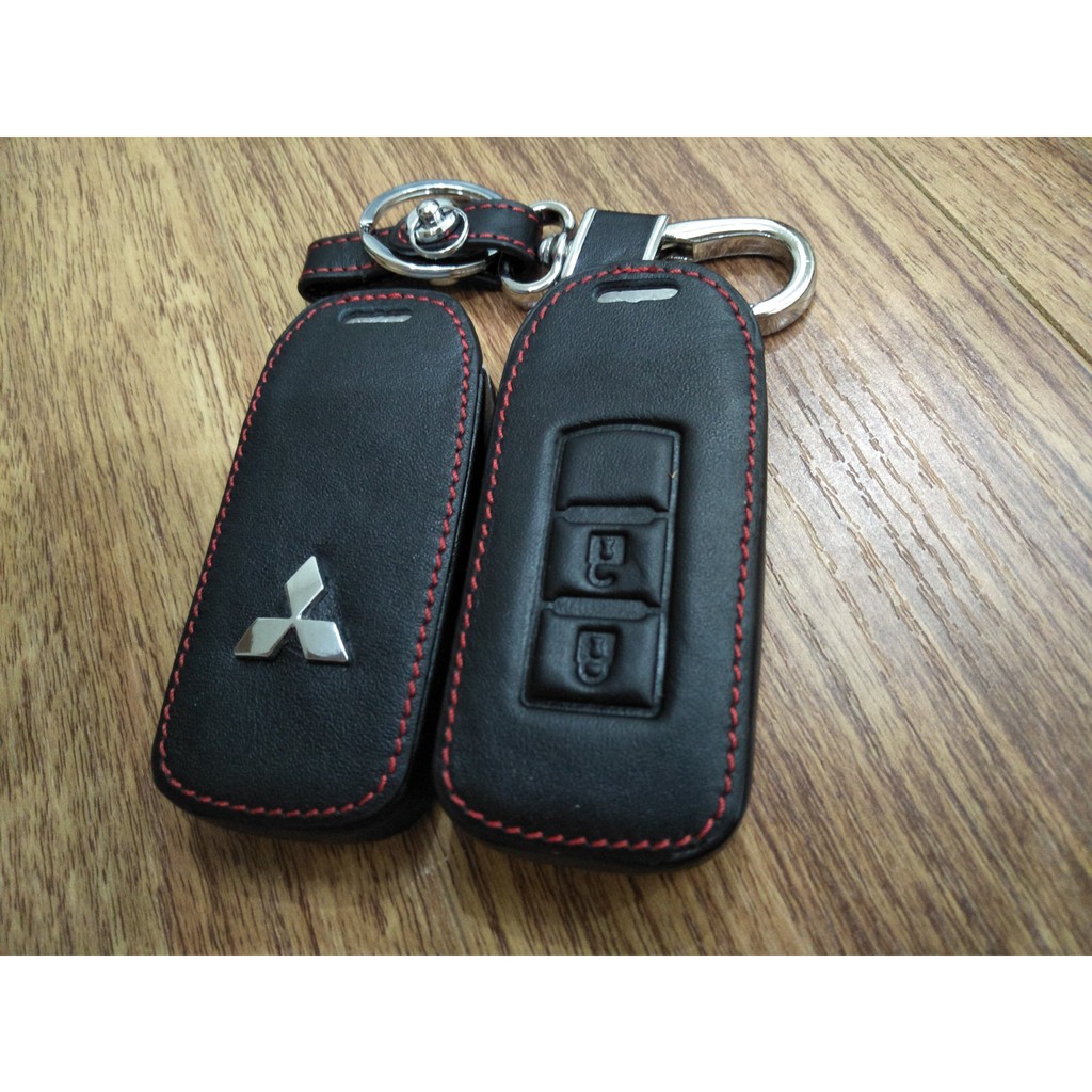 Bao Da Chìa Khóa Inox Mạ Mitsubishi XPander oulander cao Cấp - tặng móc khóa thất lạc