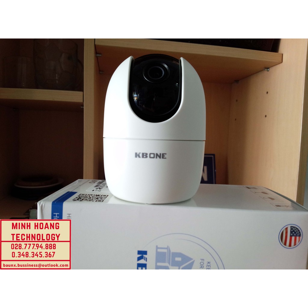 Camera IP wifi KBVISION trong nhà - xoay 360 độ - nghe nói 2 chiều KBONE H21PW - Hàng chính hãng