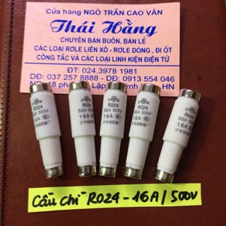 Cầu chì sứ 16 A /500 v giá cho 5 chiếc