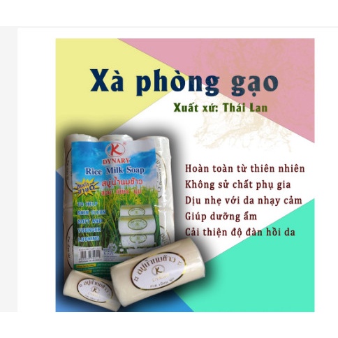 [Siêu Rẻ] Lốc 12 bánh Xà Phòng Cám Gạo-Sữa Dê Thái Lan Chính Hãng 100gr