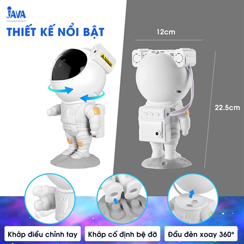 Đèn phi hành gia Starry Sky - Máy chiếu ánh sáng phòng ngủ, đổi màu theo ý muốn, điều khiển từ xa