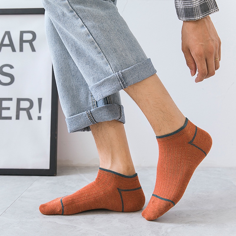 Vớ cotton WAFNHA D486 kẻ sọc thấm hút mồ hôi thoáng khí cho nam