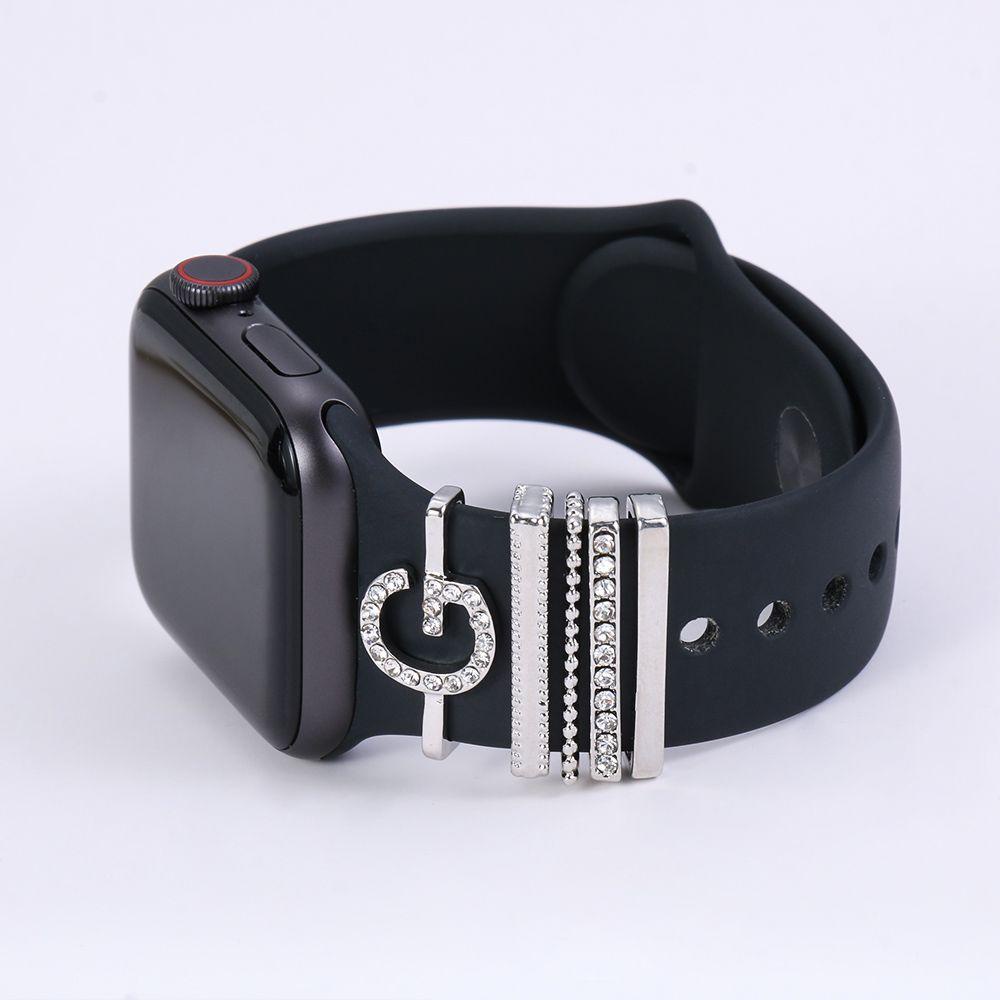 MAYSHOW Creative Watch Band Ornament Brooch Wristbelt Charms Decorative Ring Bracelet Nails Diamond Metal Strap Accessories