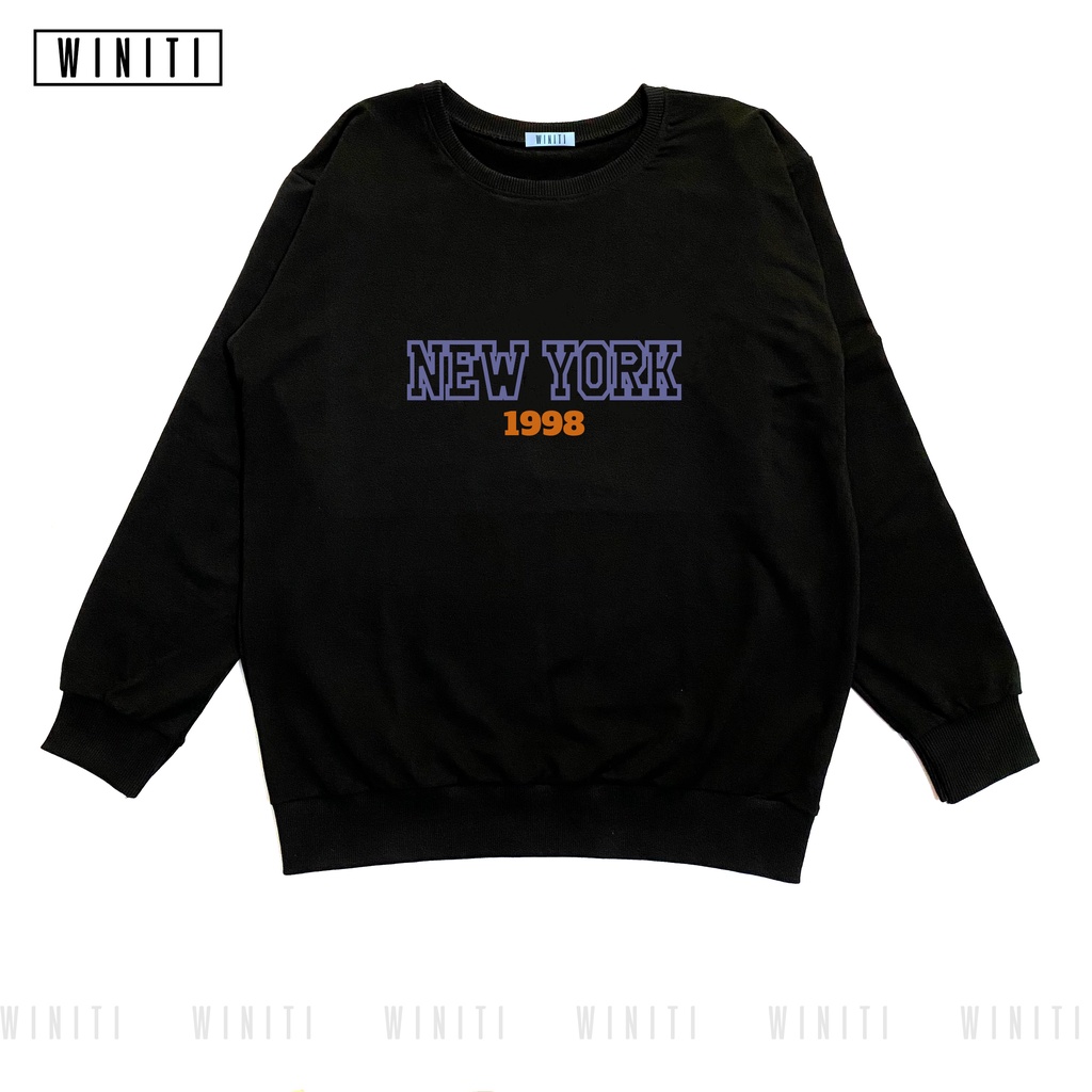 Áo Sweater nam nữ chất thun nỉ, form rộng dài tay freesize 40kg_65kg New York Winiti | BigBuy360 - bigbuy360.vn