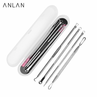 Bộ 4 cây nặn mụn bằng thép không gỉ chuyên dụng trong spa