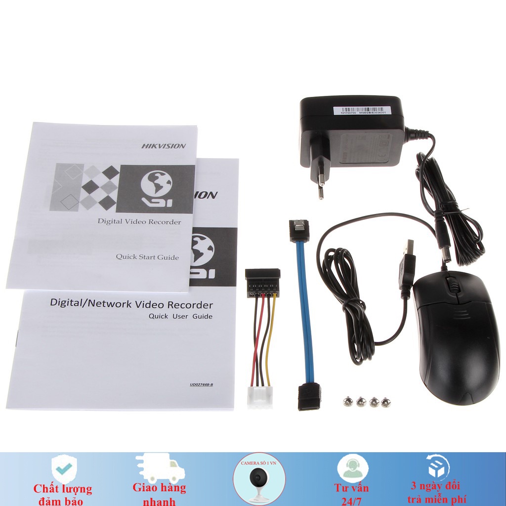 Đầu ghi Hikvision 5.0Mp 8 kênh 7208HUHI-K1/E chất lượng hình ảnh 2K+ hỗ trợ camera có mic thu âm bảo hành 24 tháng