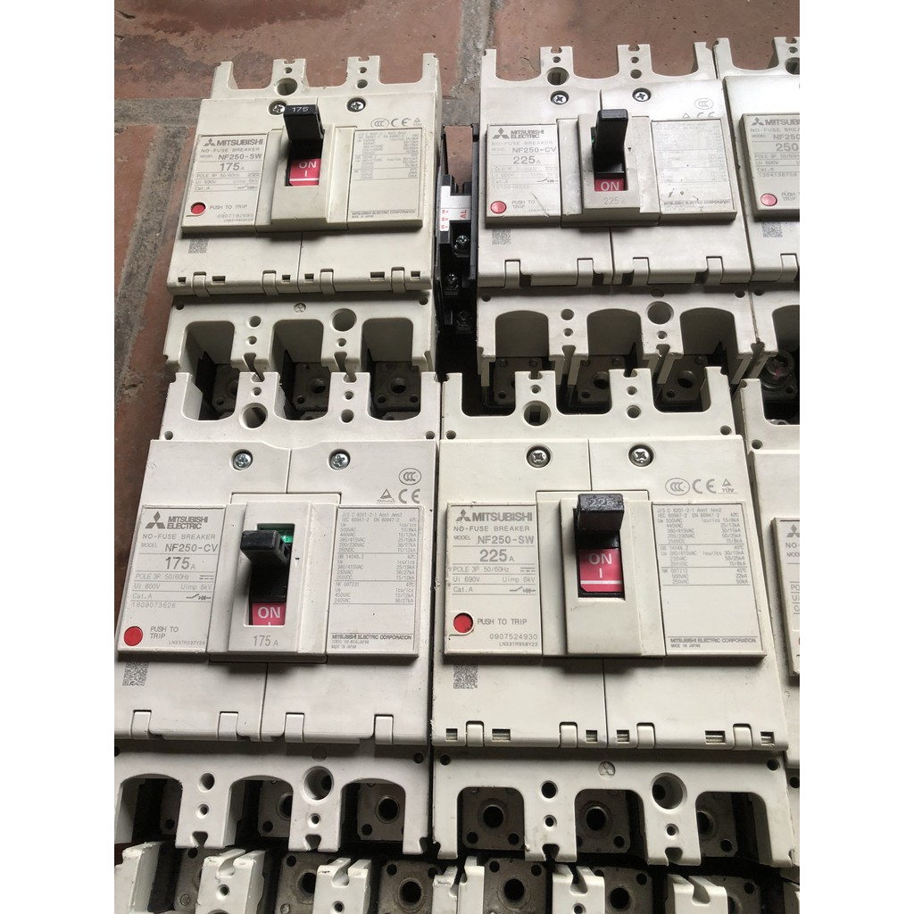 MCCB 3pha, Aptomat 3pha Mitsubishi hàng bãi tháo tủ