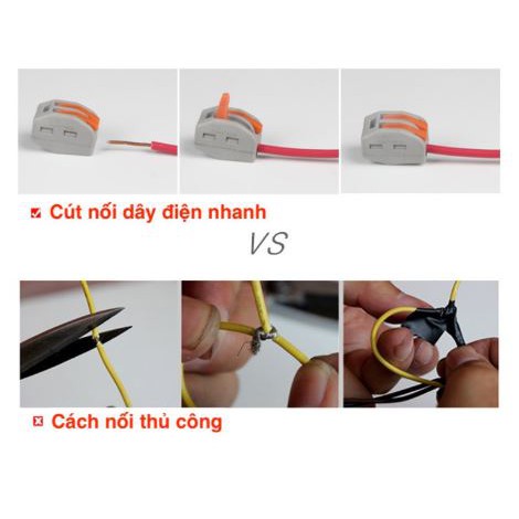 Combo 20 cút nối dây điện nhanh kv774 2 cổng - chịu tải 32A