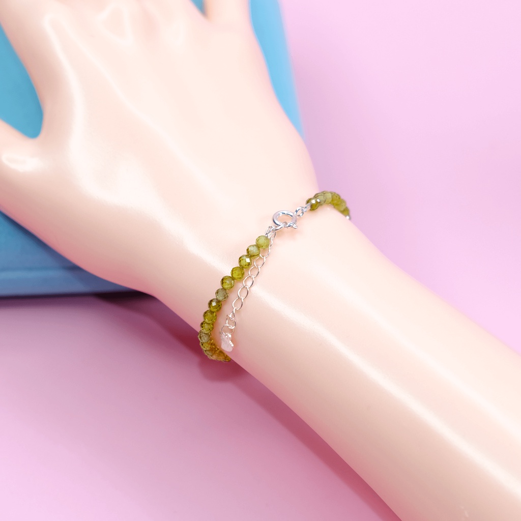 Lắc tay Zircon xanh UPCARA xinh xắn