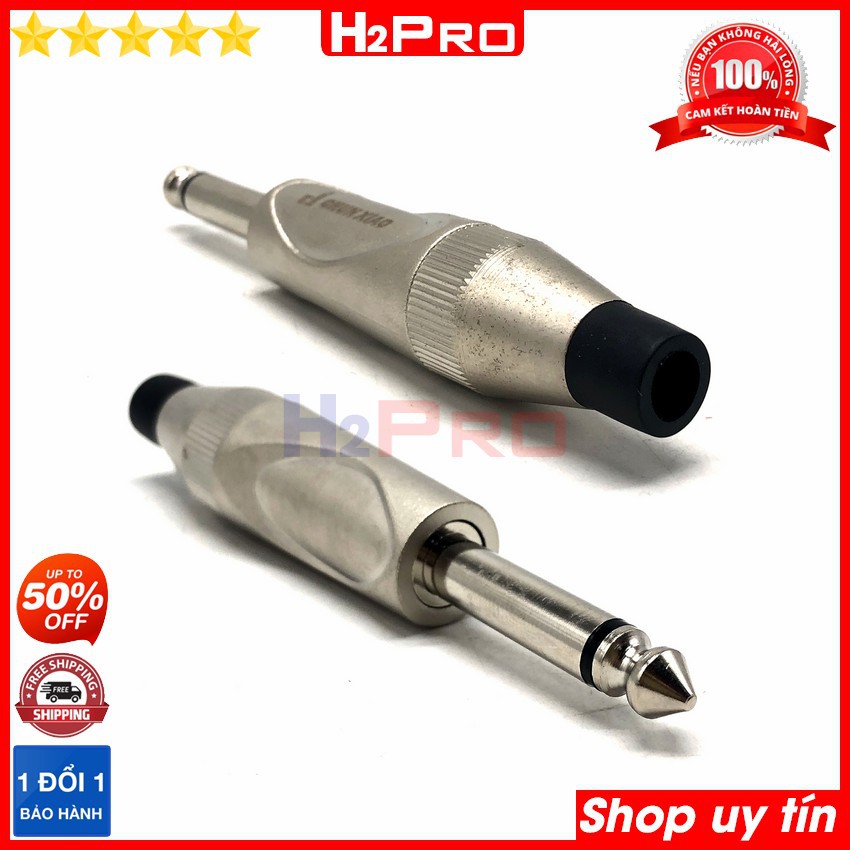 1 Jack 6.5  Mono Hàn, 1 Jack Âm Thanh 6 Ly Cao Cấp Cho Dàn Âm Thanh Chuyên Nghiệp, Chống Sôi Nhiễu-H2Pro Tech