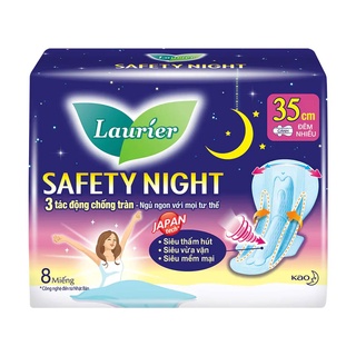 Băng vệ sinh ban đêm Laurier Safety Night siêu an toàn 30cm 35cm 4 miếng