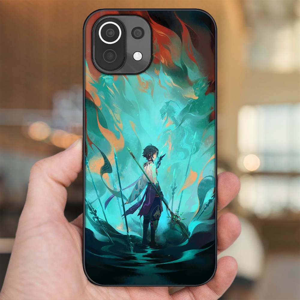 Ốp lưng Xiaomi Mi 11 Lite viền đen in hình Xiao Genshin Impact
