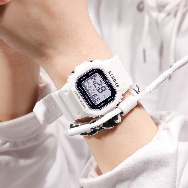 Đồng Hồ Nam Nữ Sport D403B Protection Thể Thao Phong Cách Hàn Quốc - Hazo