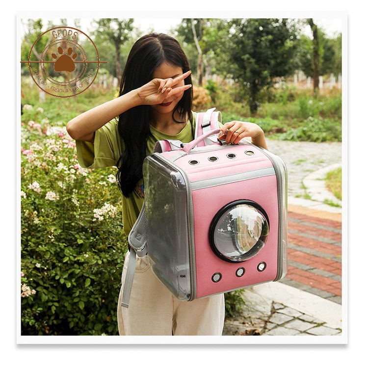Balo phi hành gia trong suốt siêu to kèm thảm lót - 4pets official
