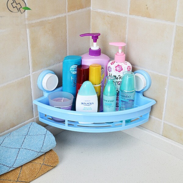 Kệ góc nhà tắm hút chân không Triangle Shelves - kệ nhựa toilet treo đồ tiện dụng