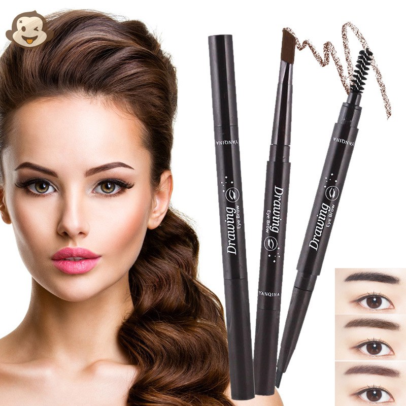 (Hàng Mới Về) Chì Kẻ Mày Dạng Vặn Kháng Nước Lâu Trôi Với Đầu Cọ Chải Tiện Dụng