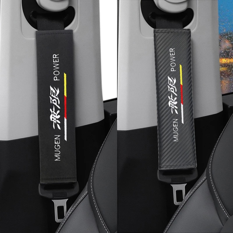 Set 2 Vỏ Bọc Dây Đai An Toàn Bằng Sợi Carbon Cho Xe Hơi Honda Mugen Power City Civic BRV Jazz Crv Hrv Fit odyssey