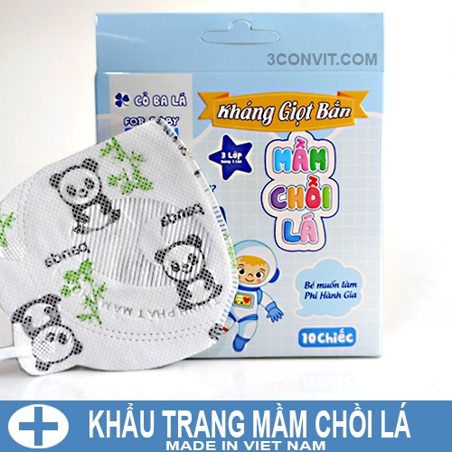 Hộp 10 chiếc khẩu trang trẻ em Mầm Chồi Lá