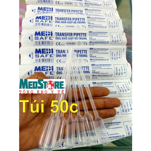 Bộ 50 ống bón sữa Medisafe ,ống nhỏ giọt tiệt trùng 3ml