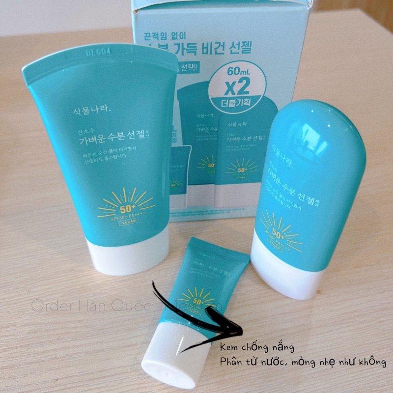 Kem chống nắng xanh Oxygen Water 60ml+60ml +15ml
