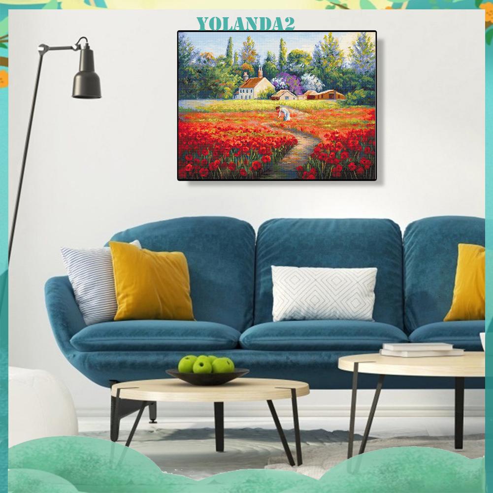 Tranh thêu chữ thập hình hoa tulip 11CT DIY