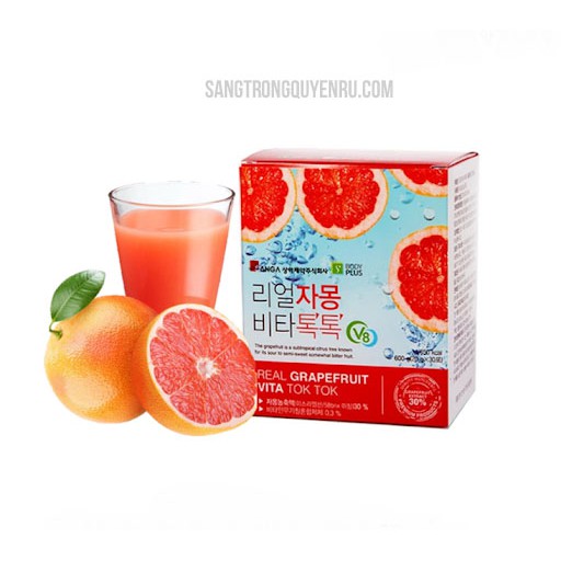 Nước Ép Bưởi Giảm Cân Real Grapefruit Vita Tok Tok Chứa Vitamin C Hộp 30 gói