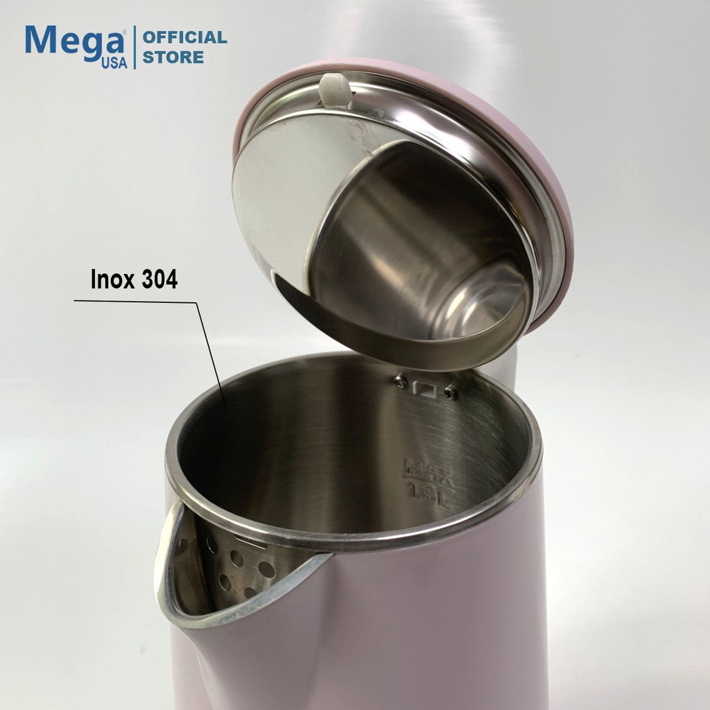 Ấm Đun Siêu Tốc Bên Trong Làm Bằng Inox 304 Chịu Nhiệt  Mega