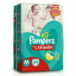 Tã quần pampers m60/l54/xl48