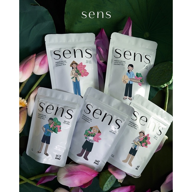 [Đất Phú Farm]. SENS - Sen sấy cốt dừa Túi 50G - Hạt ăn liền, ngọt nhẹ, hương thơm dịu nhẹ từ Sen và nước cốt dừa