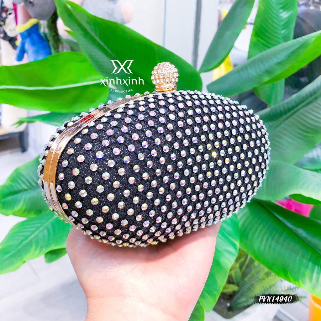 Túi clutch cầm tay đính đá nhân tạo cao cấp sang trọng quý phái cho bạn gái - Xinh Xinh Accessories