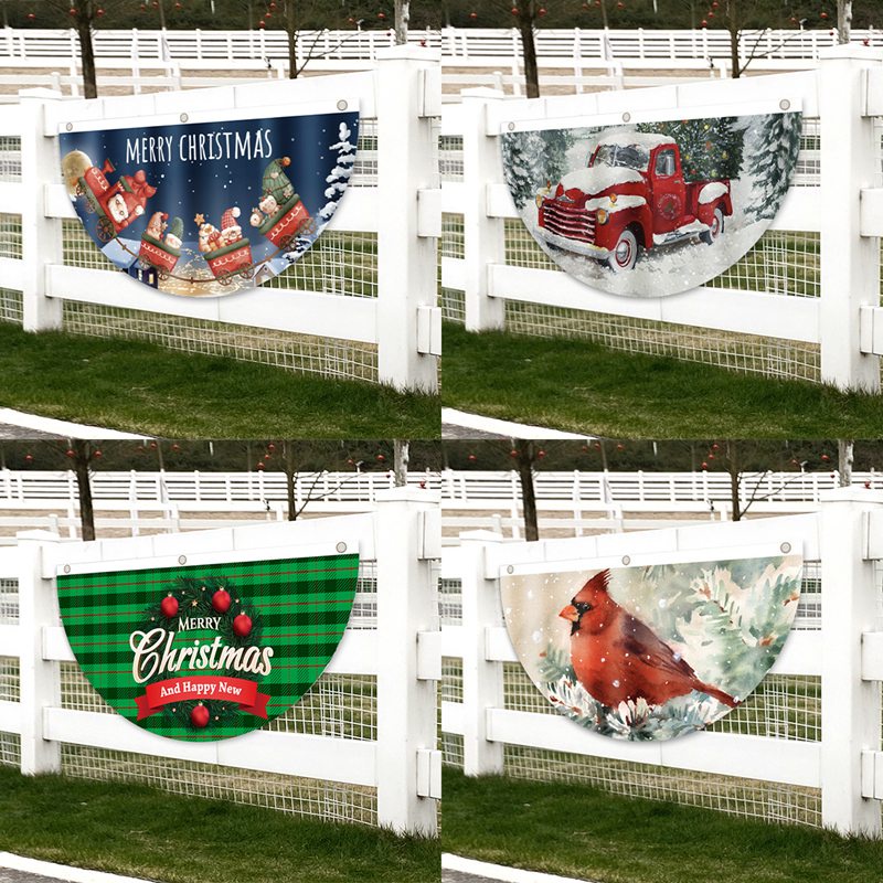 Cờ Trang Trí Giáng Sinh Năm Mới 2023 Hình Quạt