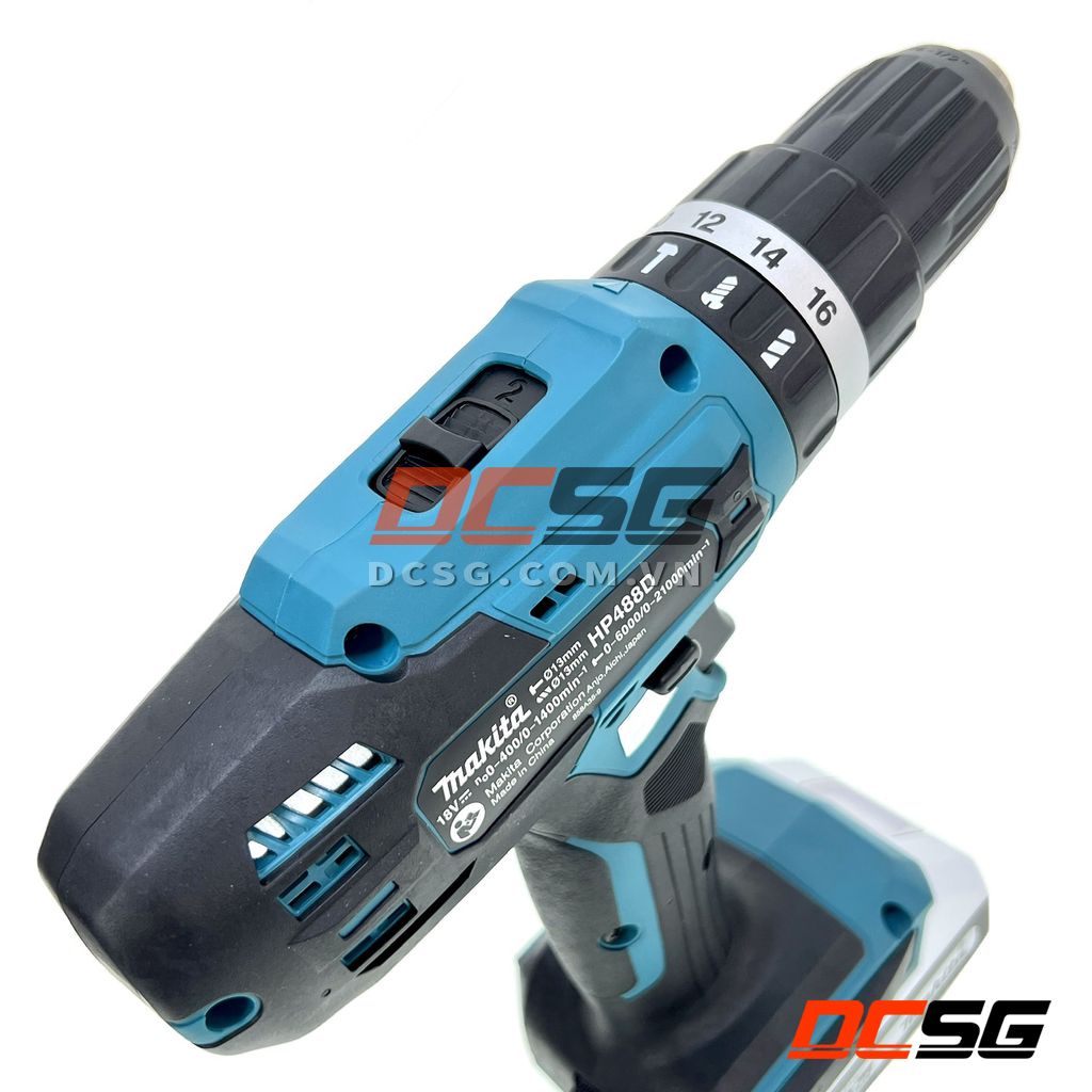 Máy khoan búa và vặn vít dùng pin Li-Ion G 18V Makita HP488DWAE | DCSG