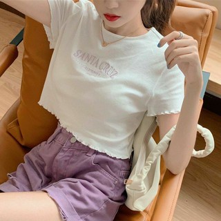 Áo croptop màu Thêu