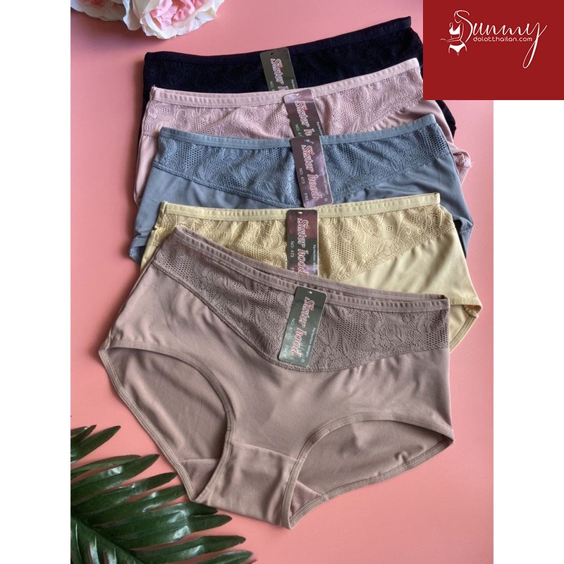 Quần lót Thái Lan sister hood 473- Chất Thun Cottong Phối Ren- Bigsize